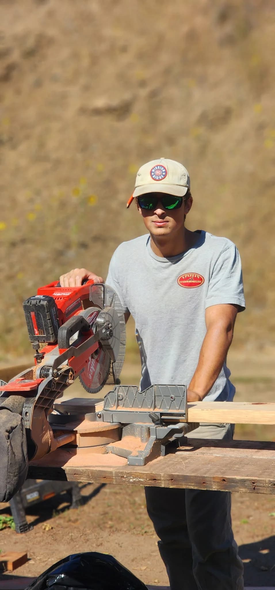 Anthony W. at an outdoor workbench.
